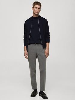 Mango Bologna Straight Leg Trousers - view 2, Medium Grey