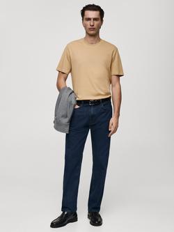 Mango Kimi Cotton Regular Fit Short Sleeve T-Shirt, Medium Brown - view 2, Medium Brown