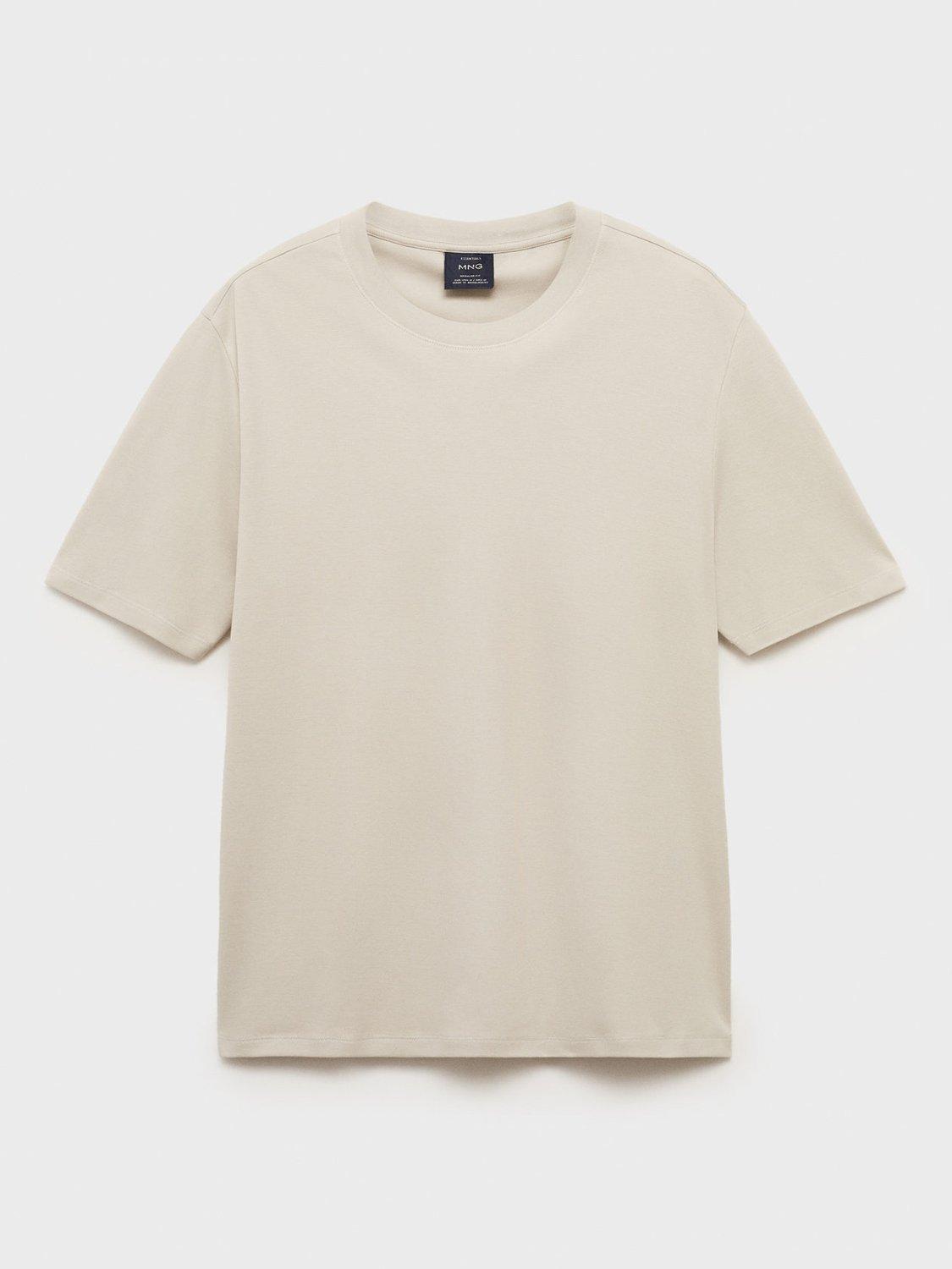 Product image 6 of 6, which shows Mango Kimi Cotton Regular Fit T-Shirt, Natural White, XS