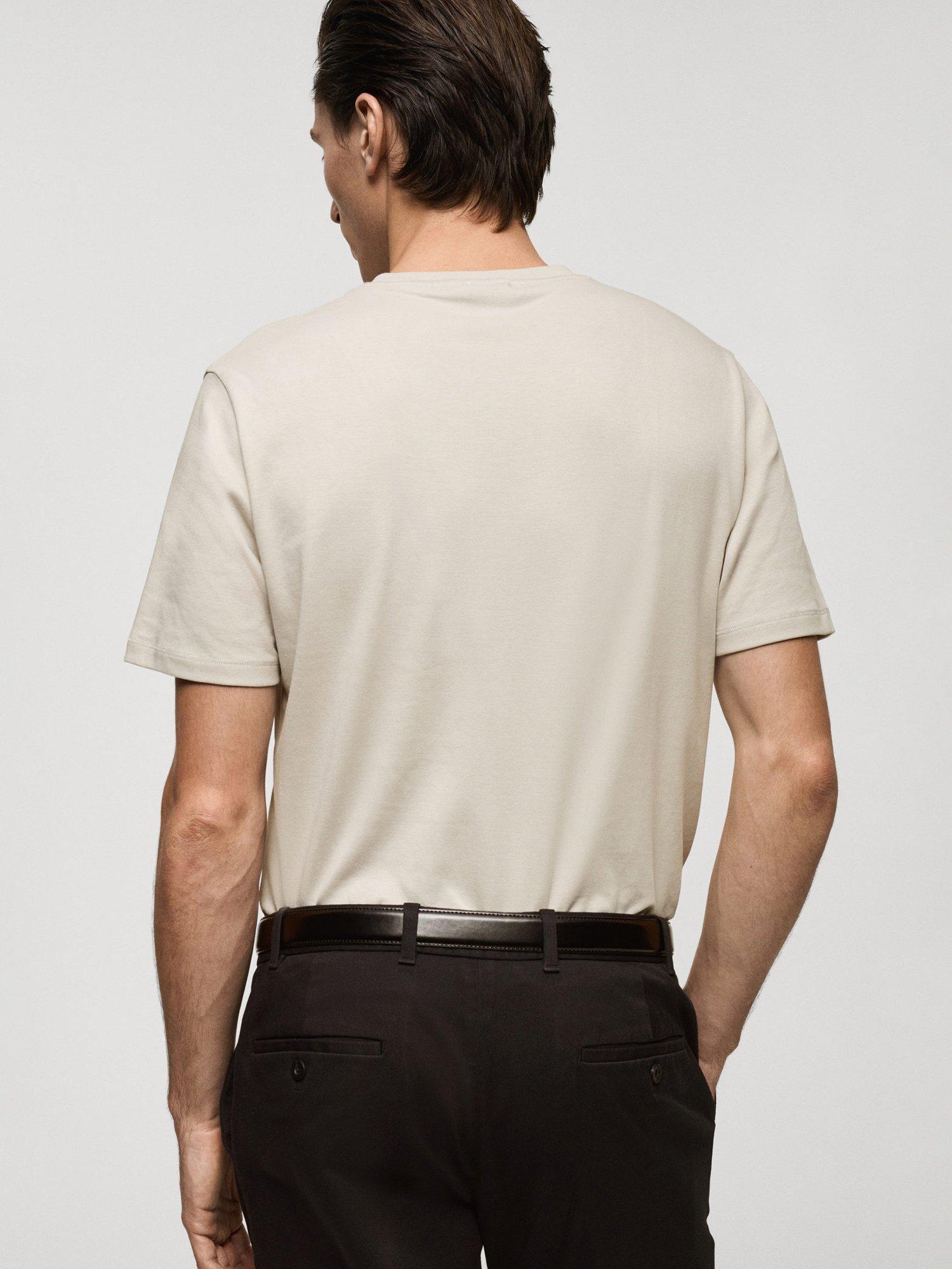Product image 2 of 6, which shows Mango Kimi Cotton Regular Fit T-Shirt, Natural White, XS