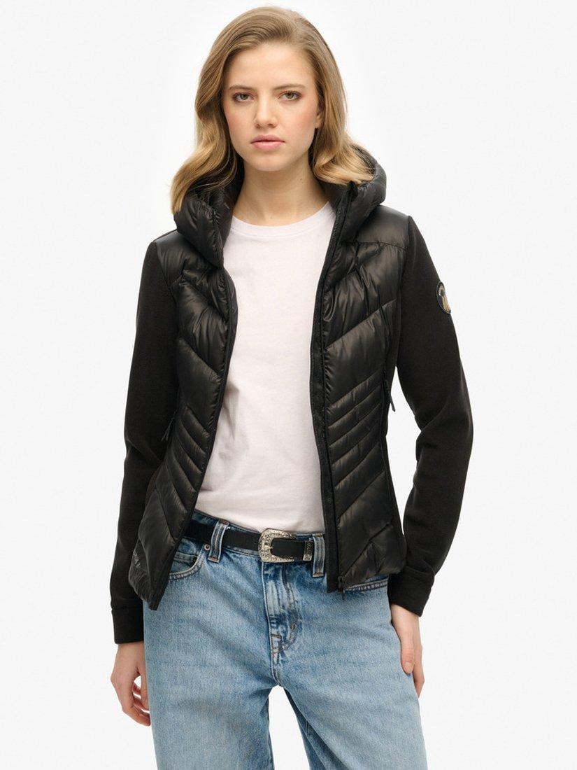 Product image 1 of 6, which shows Superdry Hooded Storm Fleece Jacket, Black, 8