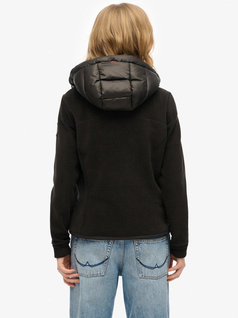 Product image 2 of 6, which shows Superdry Hooded Storm Fleece Jacket, Black, 8