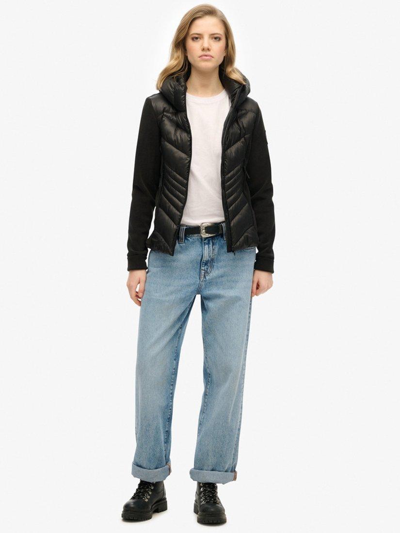 Product image 3 of 6, which shows Superdry Hooded Storm Fleece Jacket, Black, 8