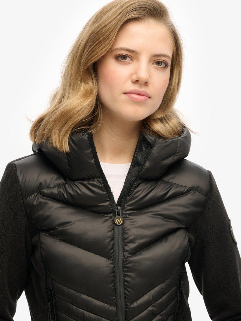 Product image 5 of 6, which shows Superdry Hooded Storm Fleece Jacket, Black, 8