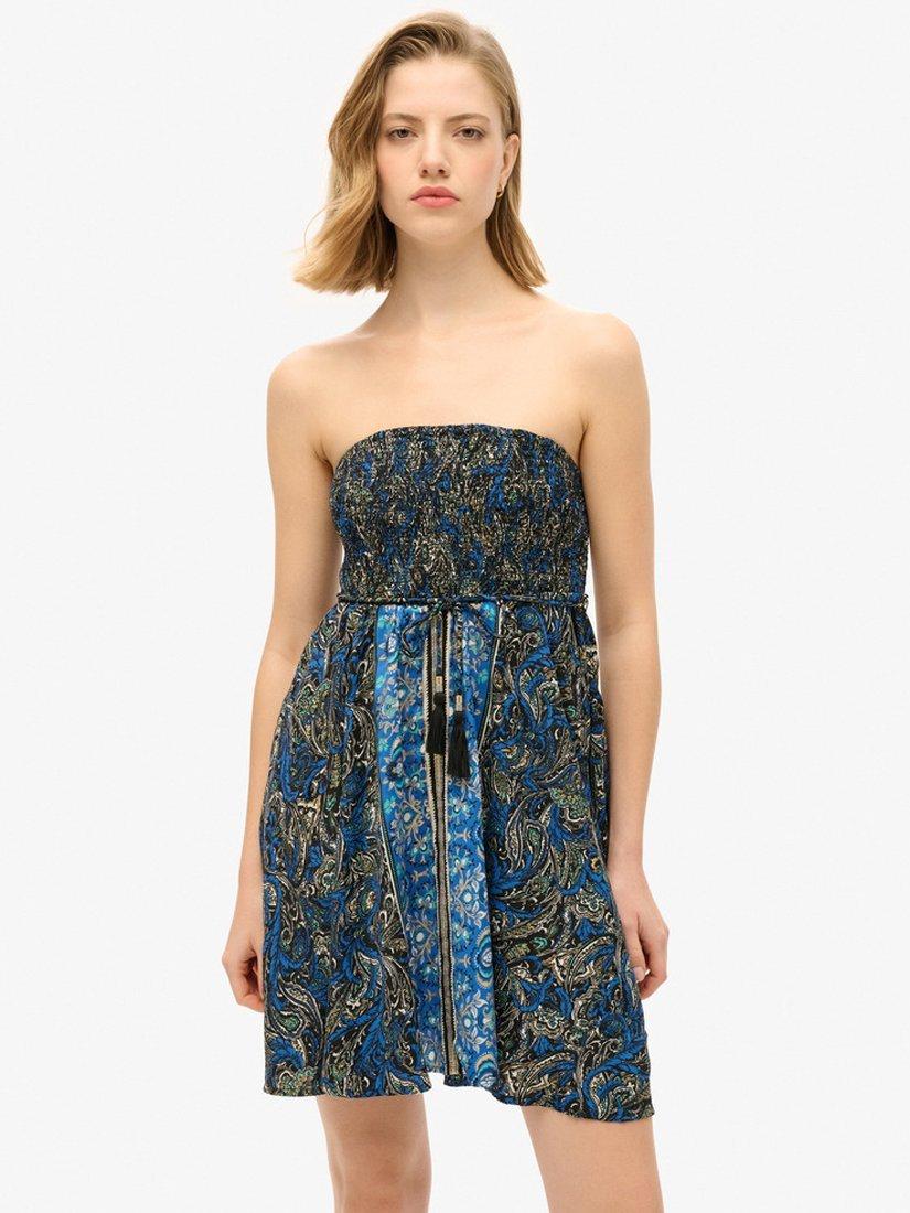 Superdry St Tropez Bandeau Dress, Navy