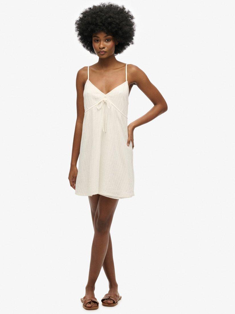 Superdry Textured Woven Cami Mini Dress, Off White
