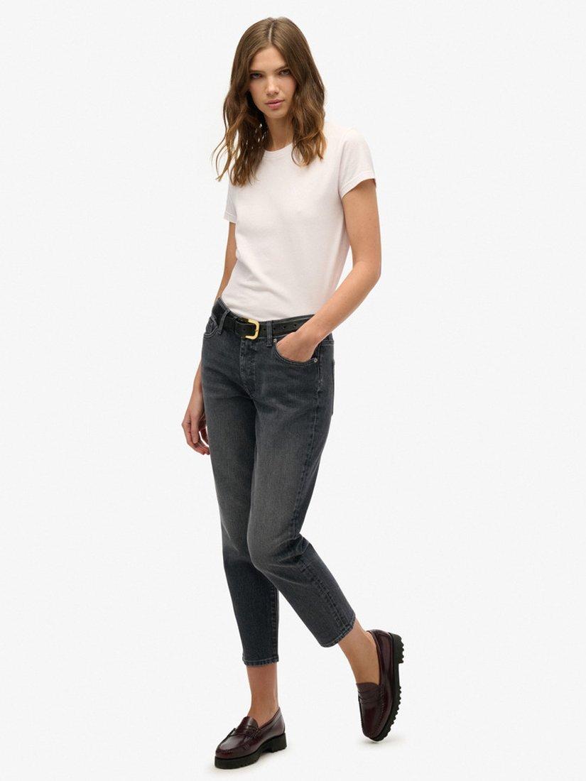 Product image 3 of 6, which shows Superdry Mid Rise Slim Jeans, Roseland Washed Black, W26/L30