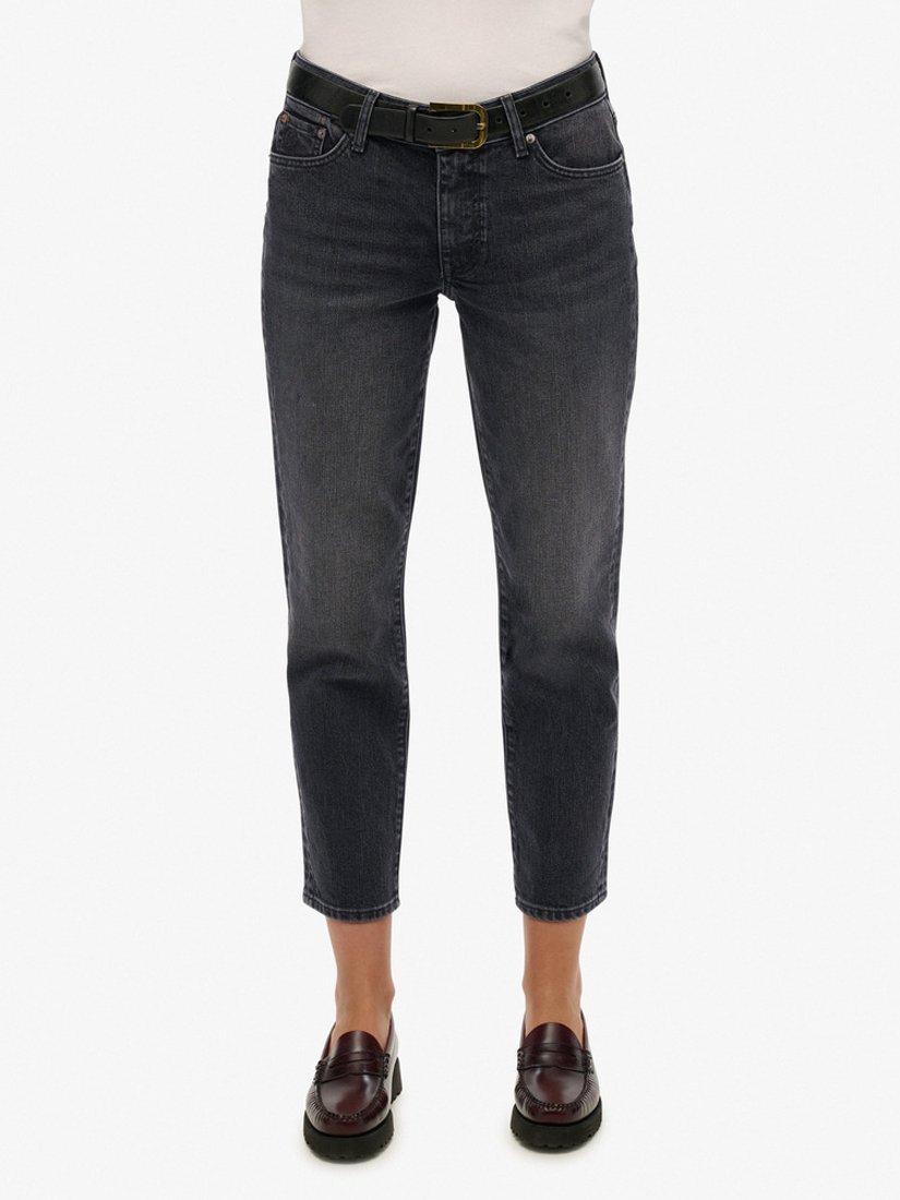 Product image 4 of 6, which shows Superdry Mid Rise Slim Jeans, Roseland Washed Black, W26/L30