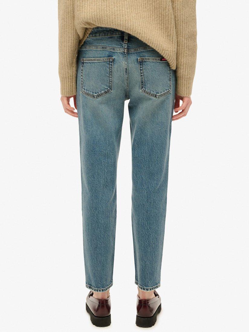 Product image 2 of 5, which shows Superdry Mid Rise Slim Fit Jeans, Logan Vintage Dark Blue, W26/L30