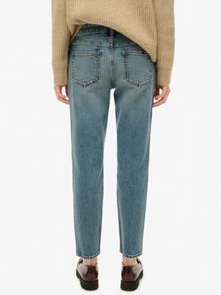 Superdry Mid Rise Slim Fit Jeans, Logan Vintage Dark Blue - view 2, Logan Vintage Dark Blue