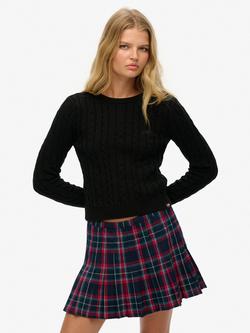 Superdry Essentials Slim Cable Jumper, Black