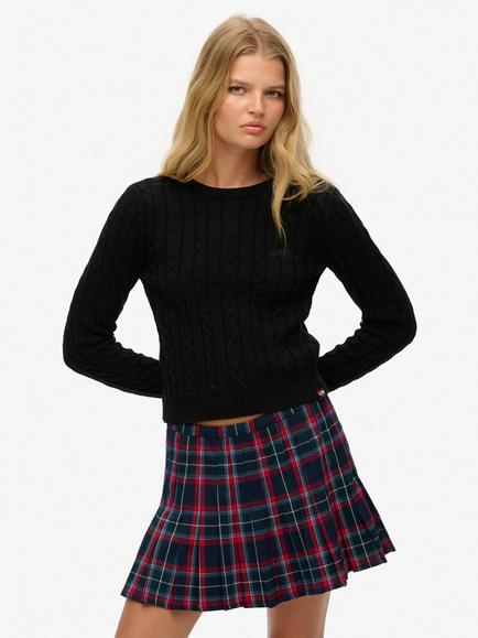 Superdry Essentials Slim Cable Jumper, Black