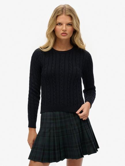 Superdry Essentials Slim Cable Jumper, Eclipse Navy