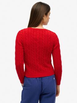 Superdry Essentials Slim Cable Jumper - view 2, Varsity Red