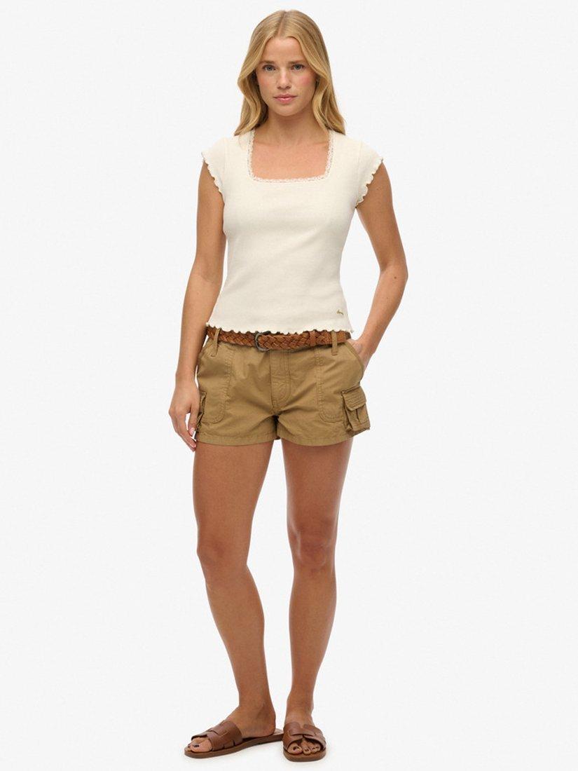 Product image 1 of 5, which shows Superdry Utility Cargo Shorts, Classic Tan Brown, 8