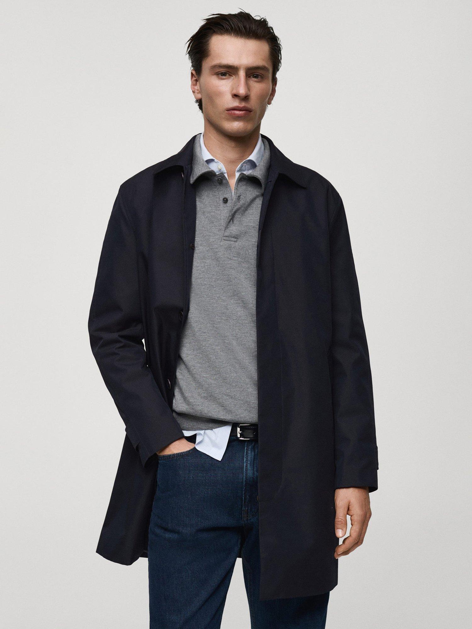 Product image 1 of 8, which shows Mango Chayton Parka Coat, Navy, L