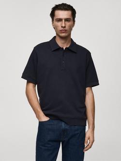 Mango London Polo Shirt, Navy, Navy