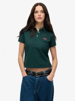 Superdry Athletic Essentials Graphic Polo Shirt, Dark Pine Green, Dark Pine Green