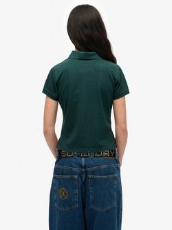 Superdry Athletic Essentials Graphic Polo Shirt, Dark Pine Green - view 2, Dark Pine Green