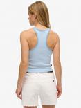 Superdry Essential Logo Stripe Racerback Pure Organic Cotton Vest Top, Bluebell