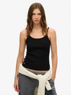 Superdry Athletic Essentials Scoop Neck Vest Top, Black