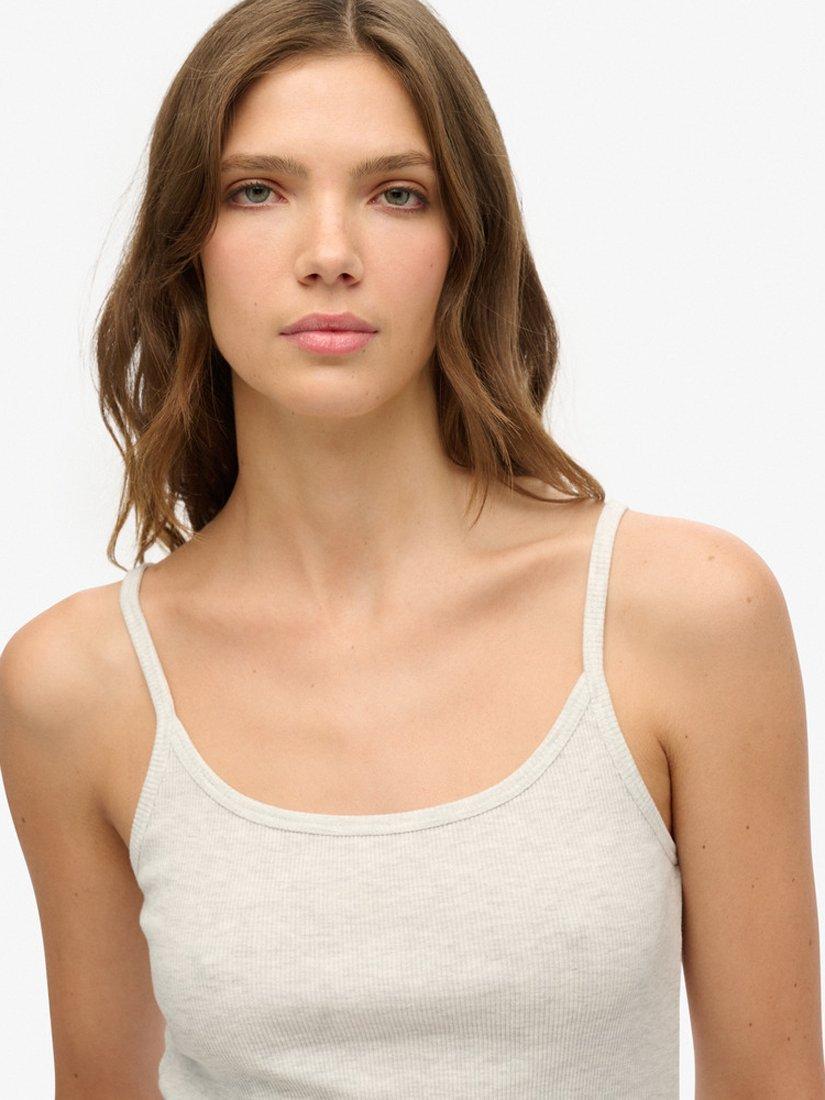 Product image 4 of 4, which shows Superdry Athletic Essentials Scoop Neck Vest Top, Iced Grey Marl, 8