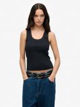 Superdry Vintage Lace Trim Vest, Eclipse Navy