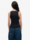Superdry Vintage Lace Trim Vest, Eclipse Navy