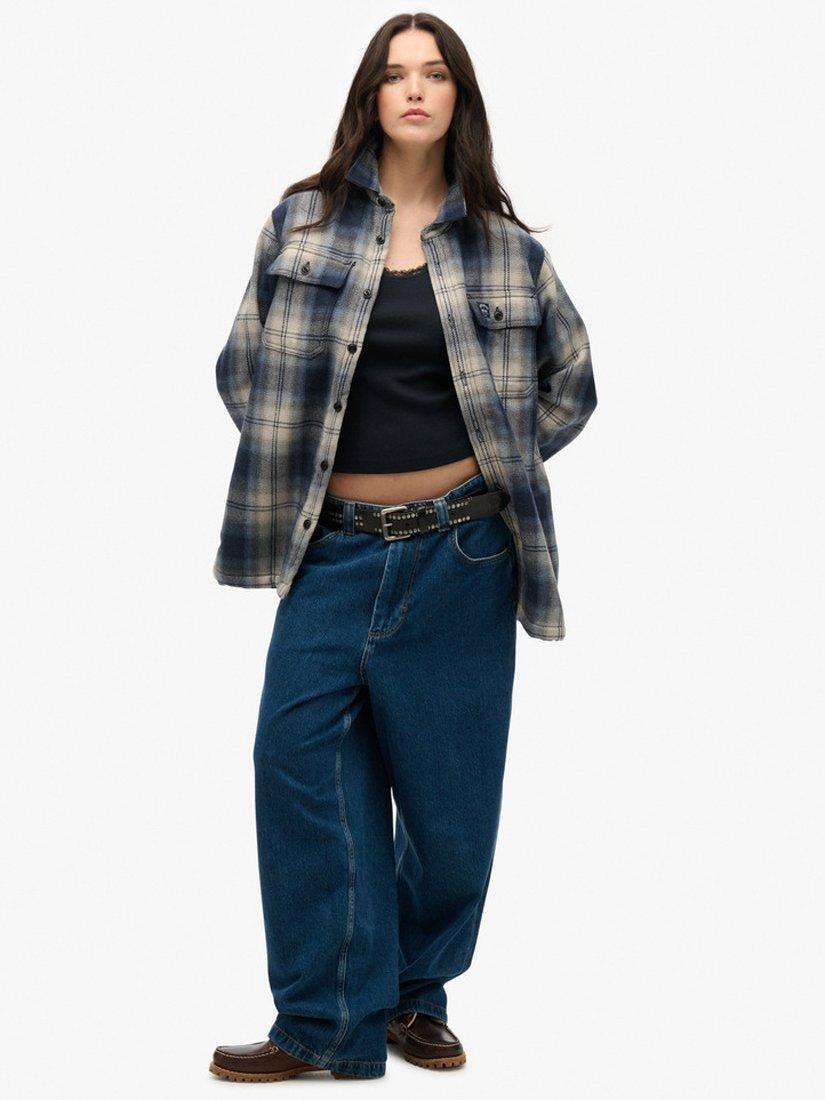 Product image 3 of 6, which shows Superdry Vintage Lace Trim Vest, Eclipse Navy, 8