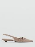 Mango Vany Kitten Heel Court Shoes, Natural White