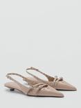 Mango Vany Kitten Heel Court Shoes, Natural White