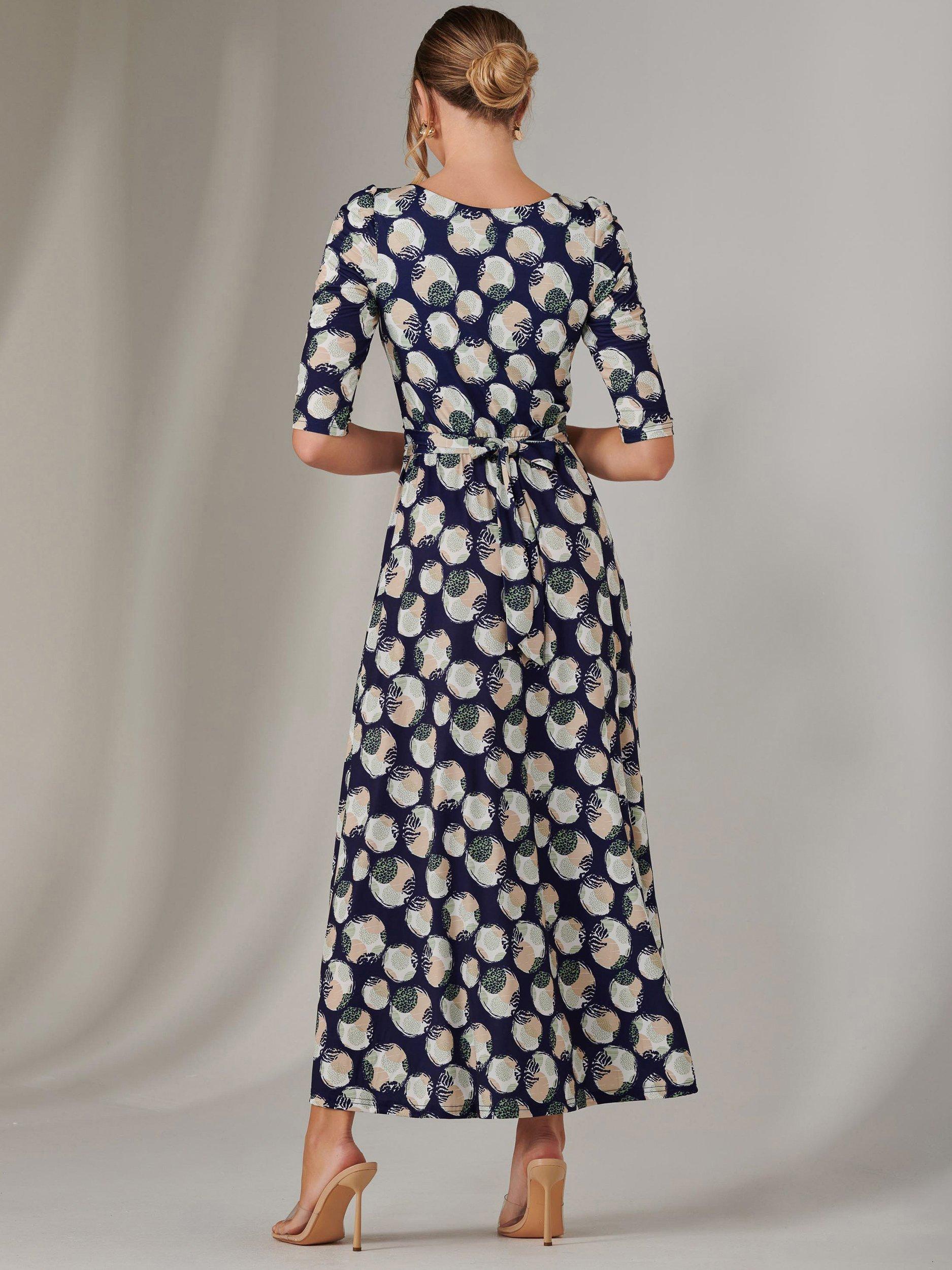 Product image 3 of 6, which shows Jolie Moi Enya Jersey Midaxi Dress, Navy, 8