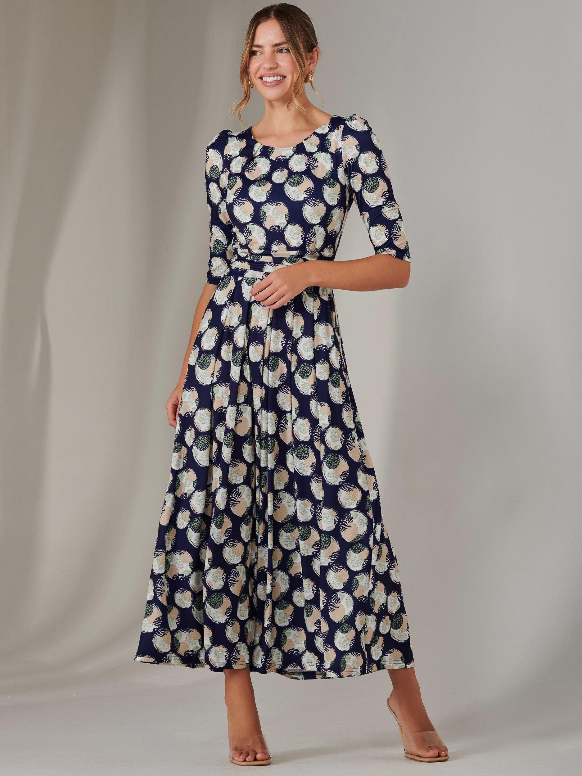 Product image 5 of 6, which shows Jolie Moi Enya Jersey Midaxi Dress, Navy, 8