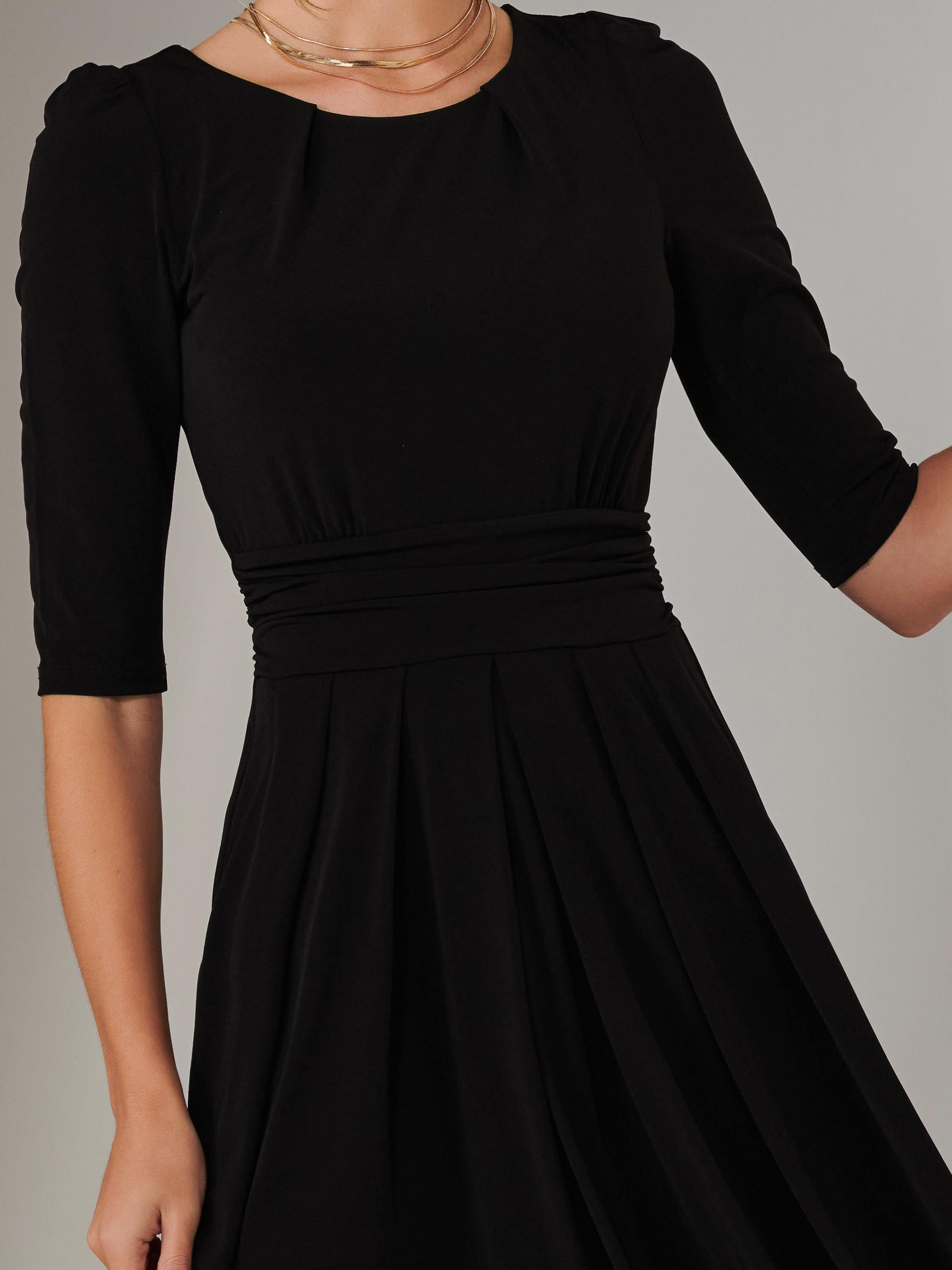 Product image 4 of 6, which shows Jolie Moi Enya Plain Jersey Dress, Black, 8