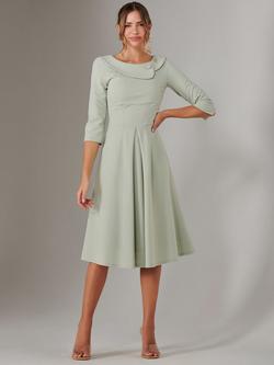 Jolie Moi Sloan Collar Dress, Sage Green, Sage Green