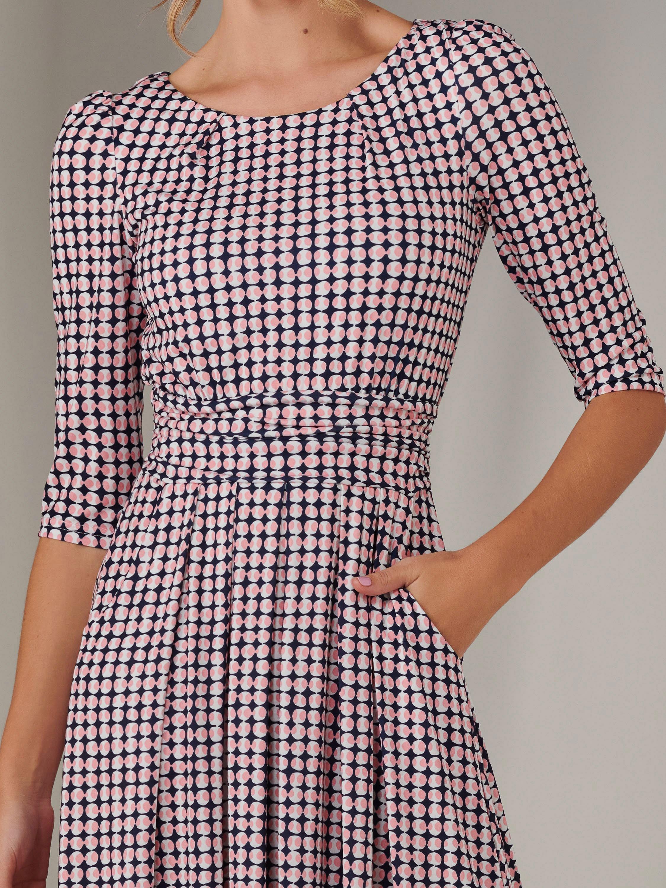 Product image 4 of 7, which shows Jolie Moi Enya Geometric Jersey Dress, Pink, 8