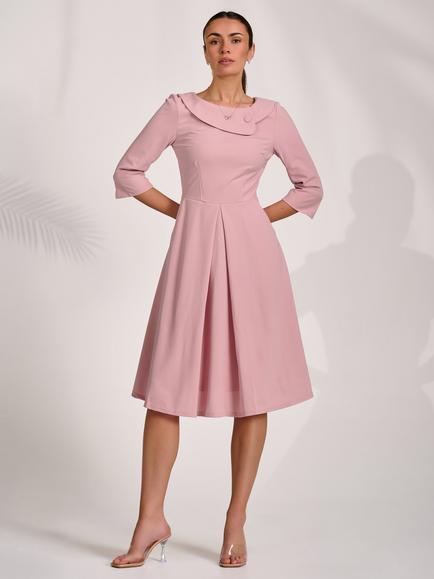 Jolie Moi Sloan Collar Dress, Dusty Pink, Dusty Pink