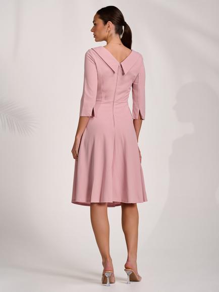 Jolie Moi Sloan Collar Dress, Dusty Pink - view 2, Dusty Pink