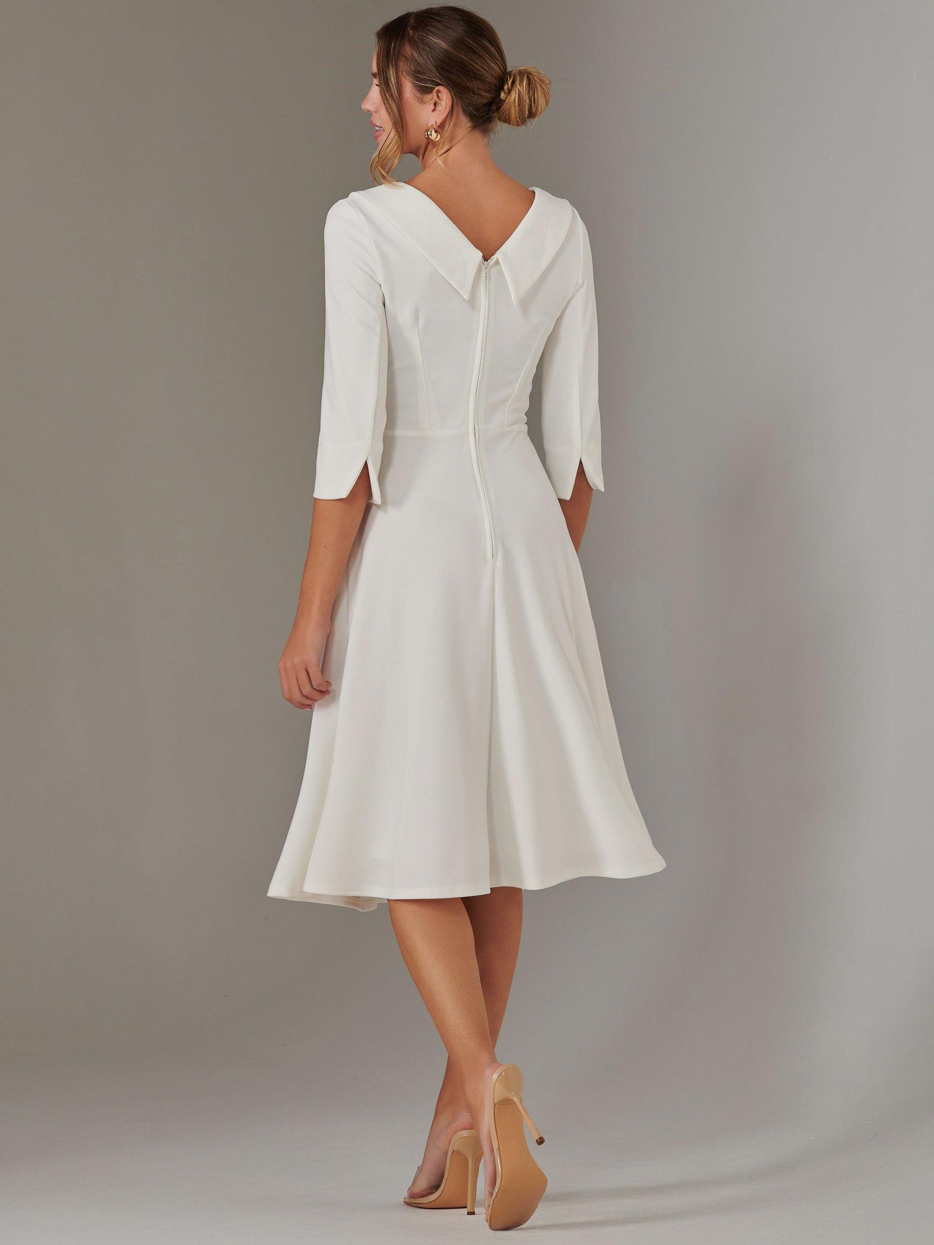 Product image 3 of 7, which shows Jolie Moi Sloan Collar Neck Dress, Ivory, 8