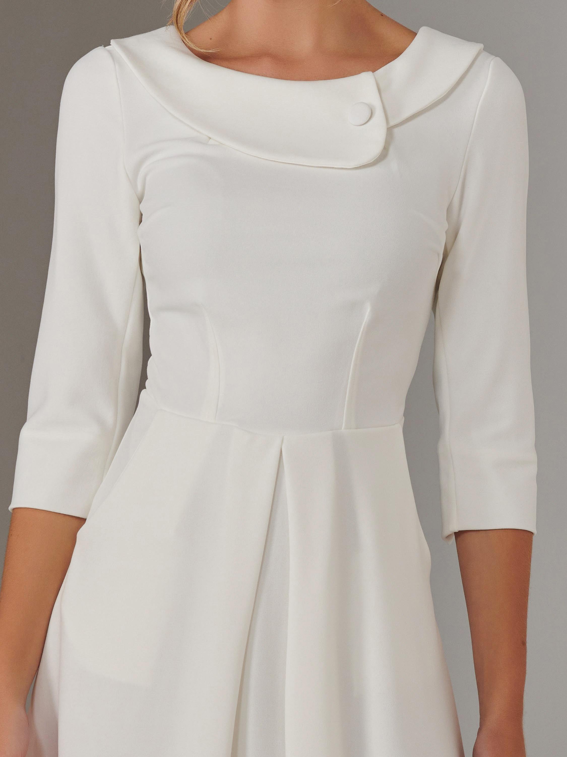 Product image 4 of 7, which shows Jolie Moi Sloan Collar Neck Dress, Ivory, 8