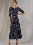Jolie Moi Enya Floral Jersey Dress, Navy/White