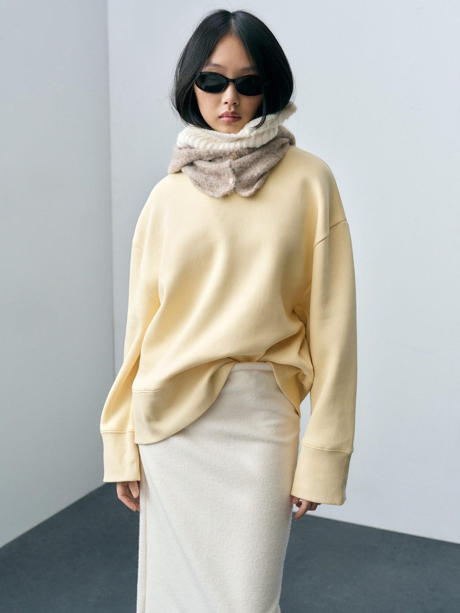 Mango Entsweat Oversized Sweatshirt, Yellow