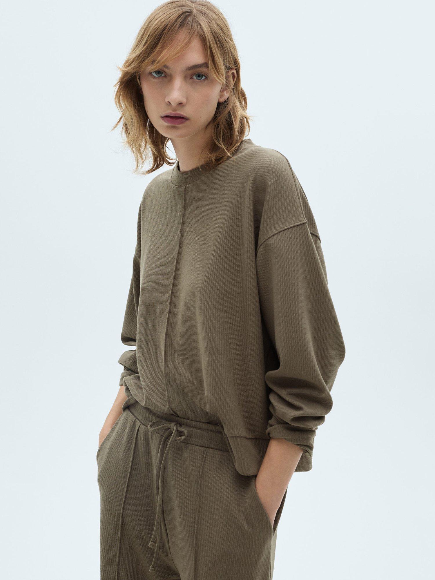 Mango Nique Oversized Sweatshirt, Khaki