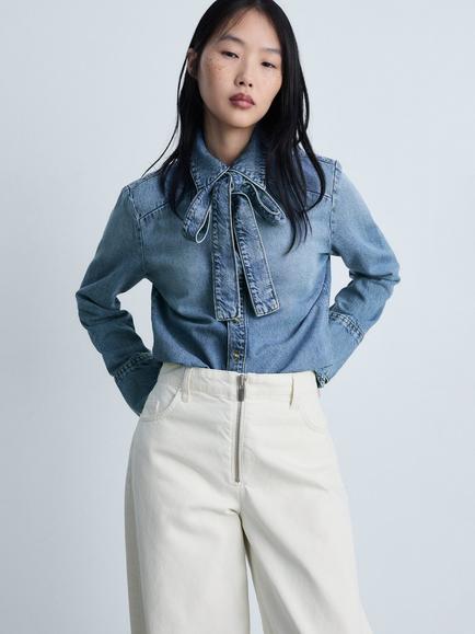 Mango Lana Denim Shirt, Blue, Blue