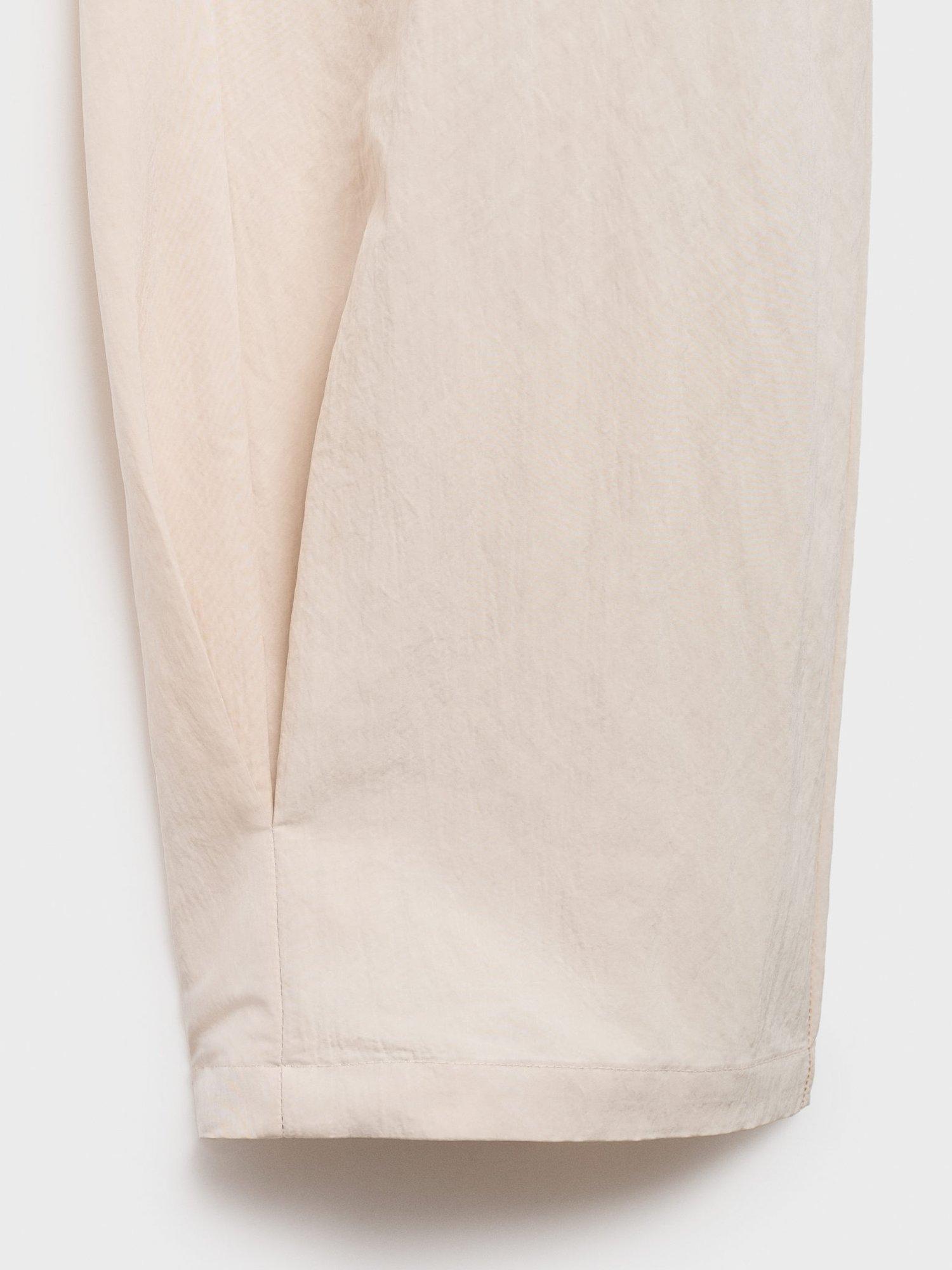 Product image 5 of 7, which shows Mango Alba Elasticated Waist Balloon Leg Trousers, Cream, 10