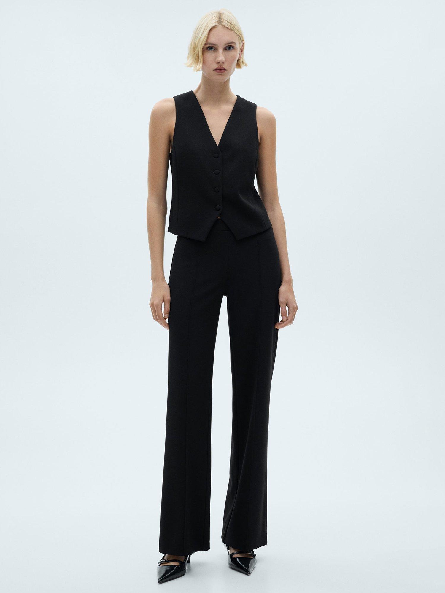 Product image 2 of 9, which shows Mango Avaya Straight Leg Trousers, Black, S