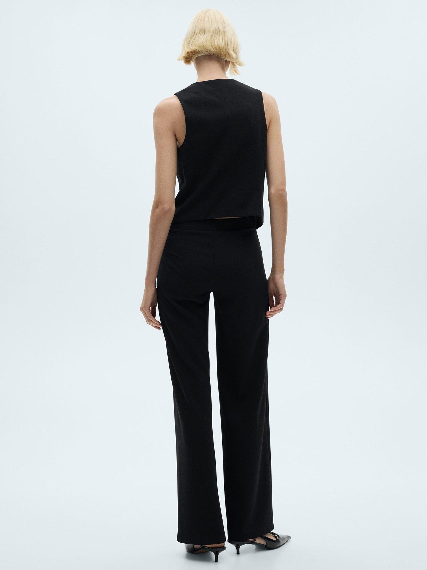 Product image 4 of 9, which shows Mango Avaya Straight Leg Trousers, Black, S