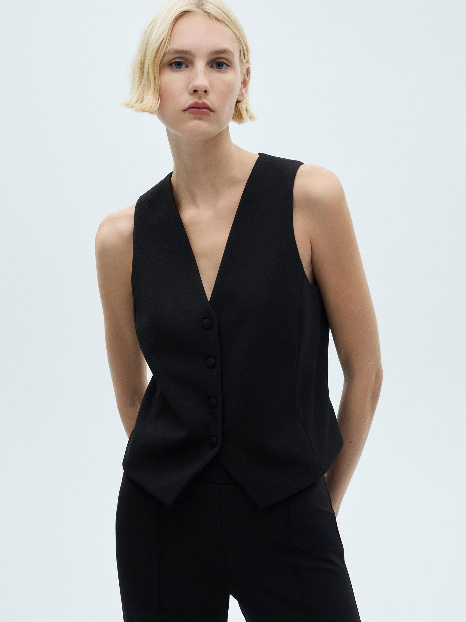 Product image 6 of 9, which shows Mango Avaya Straight Leg Trousers, Black, S