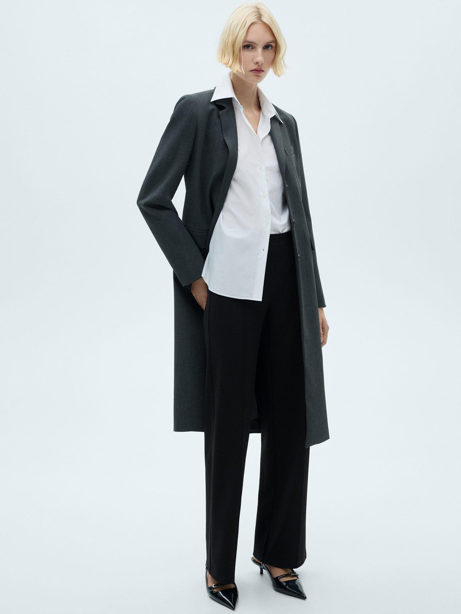 Product image 7 of 9, which shows Mango Avaya Straight Leg Trousers, Black, S