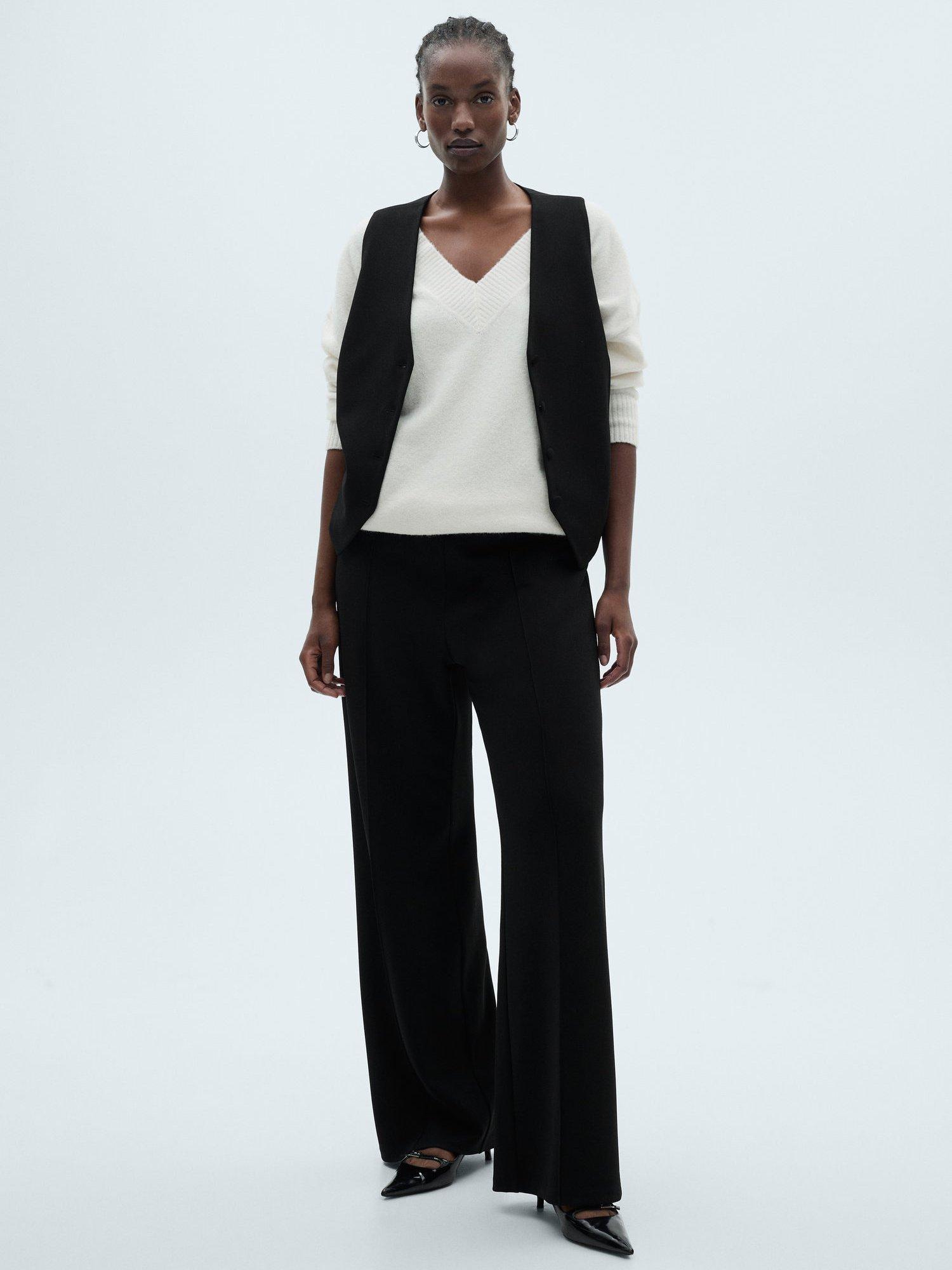 Product image 8 of 9, which shows Mango Avaya Straight Leg Trousers, Black, S